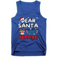 Dear Santa I Was Framed Funny Xmas Family Matching Cute Gift Tank Top