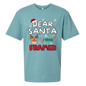 Dear Santa I Was Framed Funny Xmas Family Matching Cute Gift Sueded Cloud Jersey T-Shirt