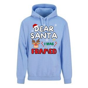 Dear Santa I Was Framed Funny Xmas Family Matching Cute Gift Unisex Surf Hoodie