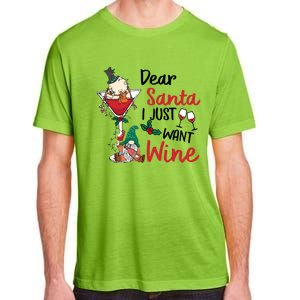 Dear Santa I Just Want Wine Funny Christmas Cool Gift Adult ChromaSoft Performance T-Shirt