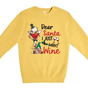 Dear Santa I Just Want Wine Funny Christmas Cool Gift Premium Crewneck Sweatshirt