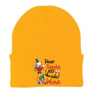 Dear Santa I Just Want Wine Funny Christmas Cool Gift Knit Cap Winter Beanie