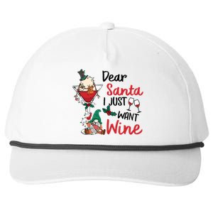 Dear Santa I Just Want Wine Funny Christmas Cool Gift Snapback Five-Panel Rope Hat