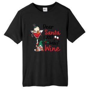 Dear Santa I Just Want Wine Funny Christmas Cool Gift Tall Fusion ChromaSoft Performance T-Shirt