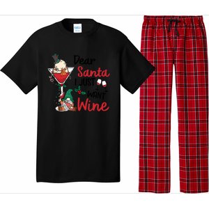 Dear Santa I Just Want Wine Funny Christmas Cool Gift Pajama Set