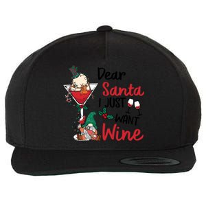 Dear Santa I Just Want Wine Funny Christmas Cool Gift Wool Snapback Cap