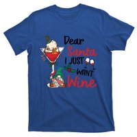 Dear Santa I Just Want Wine Funny Christmas Cool Gift T-Shirt