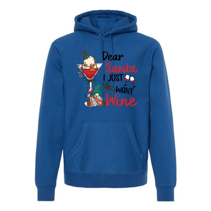 Dear Santa I Just Want Wine Funny Christmas Cool Gift Premium Hoodie