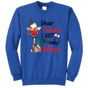 Dear Santa I Just Want Wine Funny Christmas Cool Gift Tall Sweatshirt