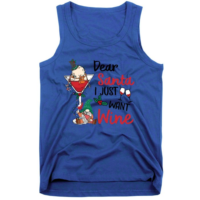 Dear Santa I Just Want Wine Funny Christmas Cool Gift Tank Top