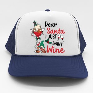 Dear Santa I Just Want Wine Funny Christmas Cool Gift Trucker Hat