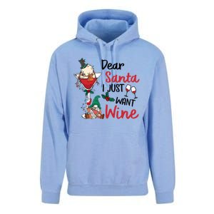 Dear Santa I Just Want Wine Funny Christmas Cool Gift Unisex Surf Hoodie