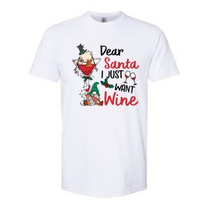 Dear Santa I Just Want Wine Funny Christmas Cool Gift Softstyle CVC T-Shirt