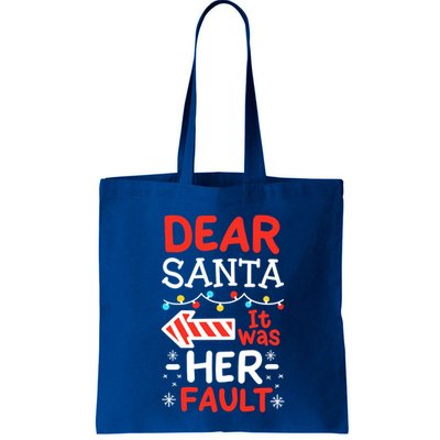 Dear Santa It Was Her Fault Family Christmas Pajamas Gift Bag