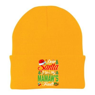 Dear Santa It Was My Mamaws Fault Christmas Cool Gift Knit Cap Winter Beanie