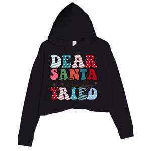 Dear Santa I Tried Winter Funny Christmas Xmas Gift Crop Fleece Hoodie