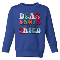 Dear Santa I Tried Winter Funny Christmas Xmas Gift Toddler Sweatshirt