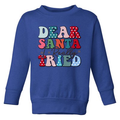 Dear Santa I Tried Winter Funny Christmas Xmas Gift Toddler Sweatshirt