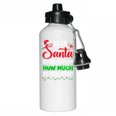 Dear Santa I Can Explain Funny Christmas Adults Gift Aluminum Water Bottle