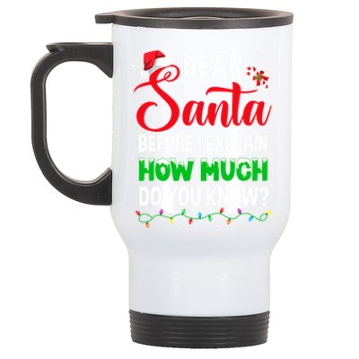 Dear Santa I Can Explain Funny Christmas Adults Gift Stainless Steel Travel Mug