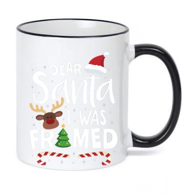 Dear Santa I Was Framed 11oz Black Color Changing Mug