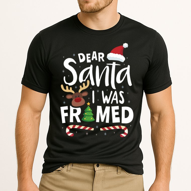 Dear Santa I Was Framed Cooling Performance Crew T-Shirt