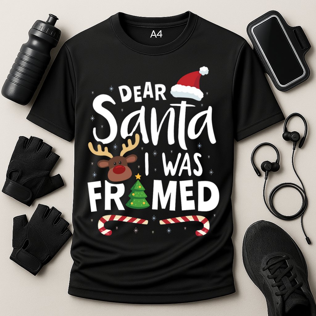Dear Santa I Was Framed Cooling Performance Crew T-Shirt