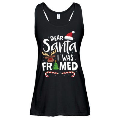 Dear Santa I Was Framed Ladies Essential Flowy Tank
