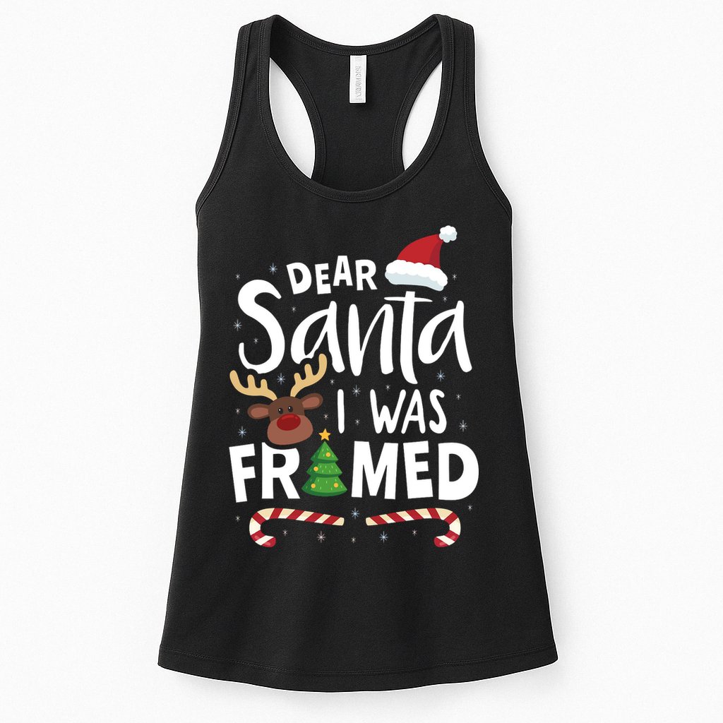 Dear Santa I Was Framed Womens Tank Top