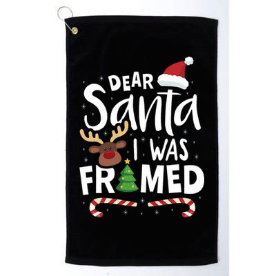 Dear Santa I Was Framed Golf Towel
