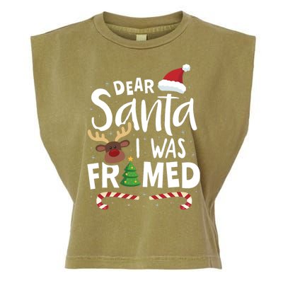 Dear Santa I Was Framed Garment-Dyed Women's Muscle Tee