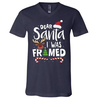 Dear Santa I Was Framed V-Neck T-Shirt