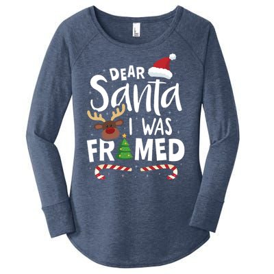 Dear Santa I Was Framed Women's Perfect Tri Tunic Long Sleeve Shirt