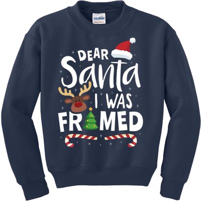 Dear Santa I Was Framed Kids Sweatshirt