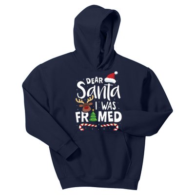 Dear Santa I Was Framed Kids Hoodie