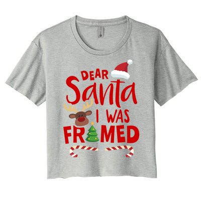 Dear Santa I Was Framed Women's Crop Top Tee