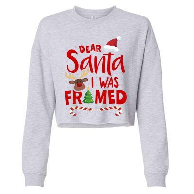 Dear Santa I Was Framed Cropped Pullover Crew