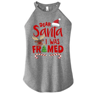 Dear Santa I Was Framed Women’s Perfect Tri Rocker Tank