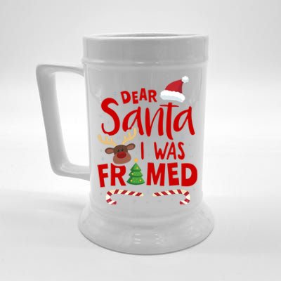 Dear Santa I Was Framed Beer Stein