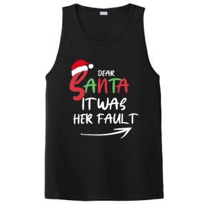 Dear Santa It Was Her Fault Funny Christmas Couples Matching Gift PosiCharge Competitor Tank