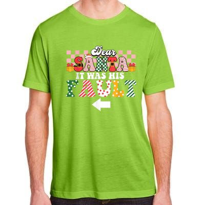 Dear Santa It Was Her Fault Funny Christmas Couples Matching Cute Gift Adult ChromaSoft Performance T-Shirt