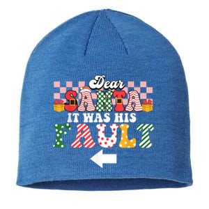 Dear Santa It Was Her Fault Funny Christmas Couples Matching Cute Gift Sustainable Beanie