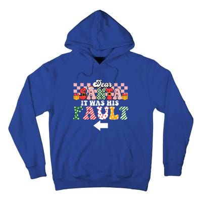 Dear Santa It Was Her Fault Funny Christmas Couples Matching Cute Gift Tall Hoodie