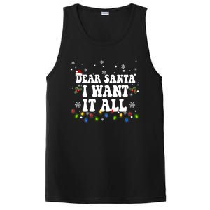 Dear Santa I Want It All Christmas Lights Pj Family Matching Gift PosiCharge Competitor Tank