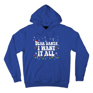 Dear Santa I Want It All Christmas Lights Pj Family Matching Gift Hoodie