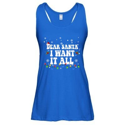 Dear Santa I Want It All Christmas Lights Pj Family Matching Gift Ladies Essential Flowy Tank