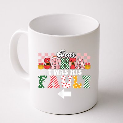 Dear Santa It Was Her Fault Funny Christmas Couples Matching Gift Coffee Mug