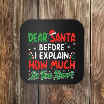 Dear Santa I Can Explain Funny Christmas Coaster