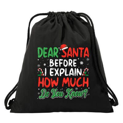 Dear Santa I Can Explain Funny Christmas Drawstring Bag