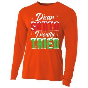 Dear Santa I Really Tried Cute Gift Cooling Performance Long Sleeve Crew